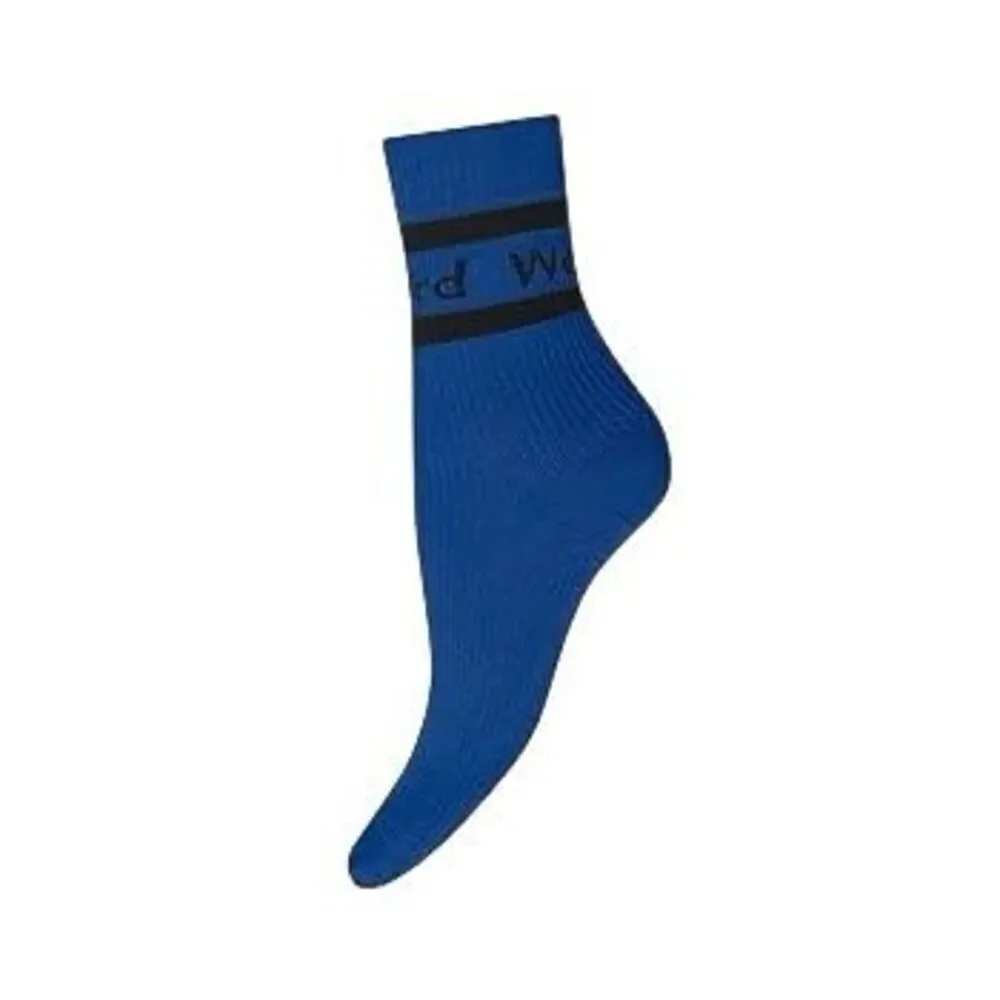 NWT Wolford The W Logo Rib Socks Sodalite Blue/Black Size 40-41